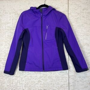 Free Tech Womens XS Jacket Purple Full Zip Fleece Lined Zippered Pockets Coat